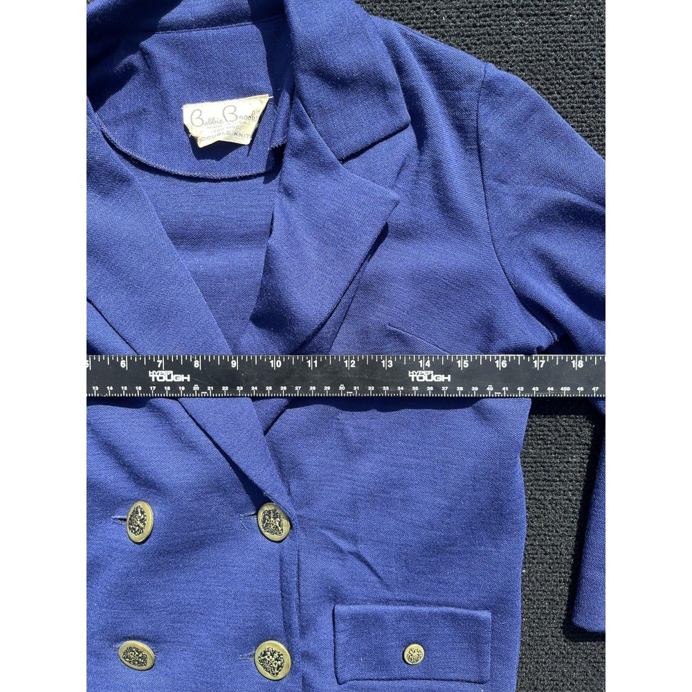 Vintage Bobbie‎ Brooks Blazer Womens Small Blue Cropped Double Knit Made USA 70s - Picture 7 of 7